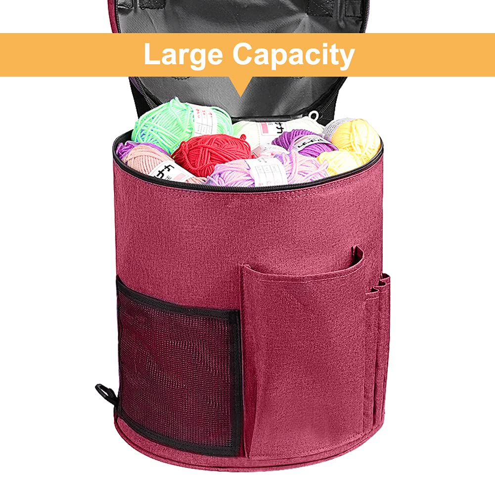 SumDirect Knitting Bag, Yarn Organizer Tote Bag Portable Storage Bag for Yarns, Carrying Projects