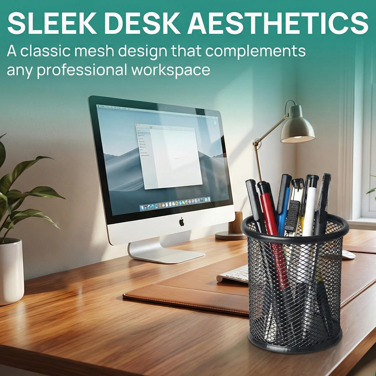 Nicunom 12 Pack Metal Pen Holder Wire Mesh Pen Cup Pencil Holder Pencil Cup for Desk Office Pen