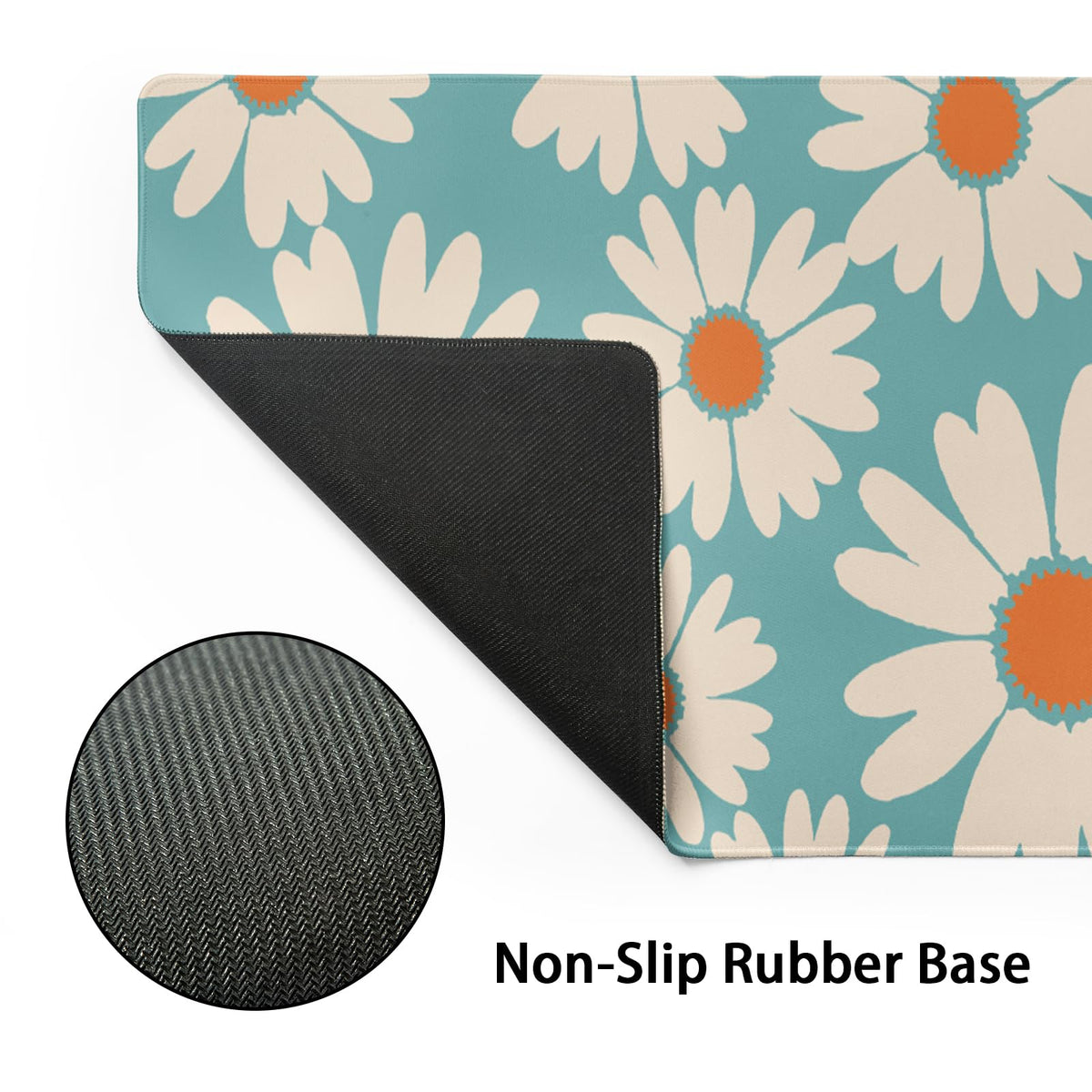 Blue Daisy Floral Mouse Pad XXL Large Gaming Mouse Pad 35.4"X15.7" Cute Daisy Flowers Desk Mat for
