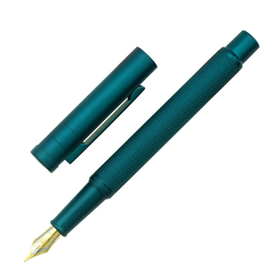 Asvine Dark Green Fude Pen, Bent Nib Fountain Pen Calligraphy (Fine to Broad) with Converter and