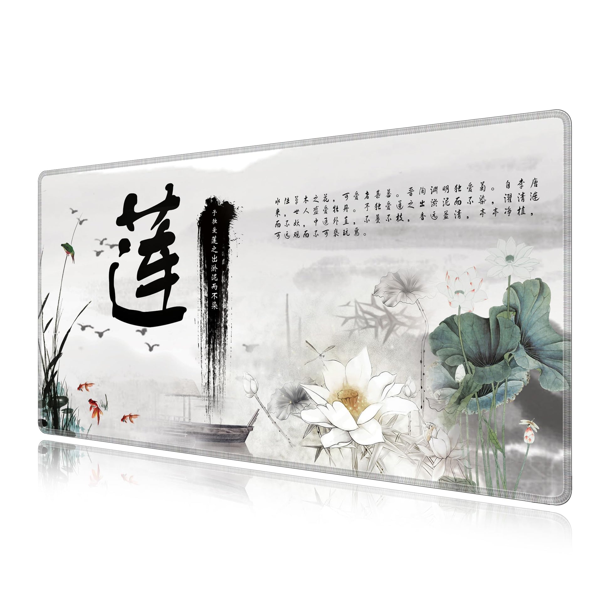 LL-COEUR XXL Landscape Gaming Mouse Pad Computer Keyboard Mat Office Desk Pad (Lotus 2, 39.3" x