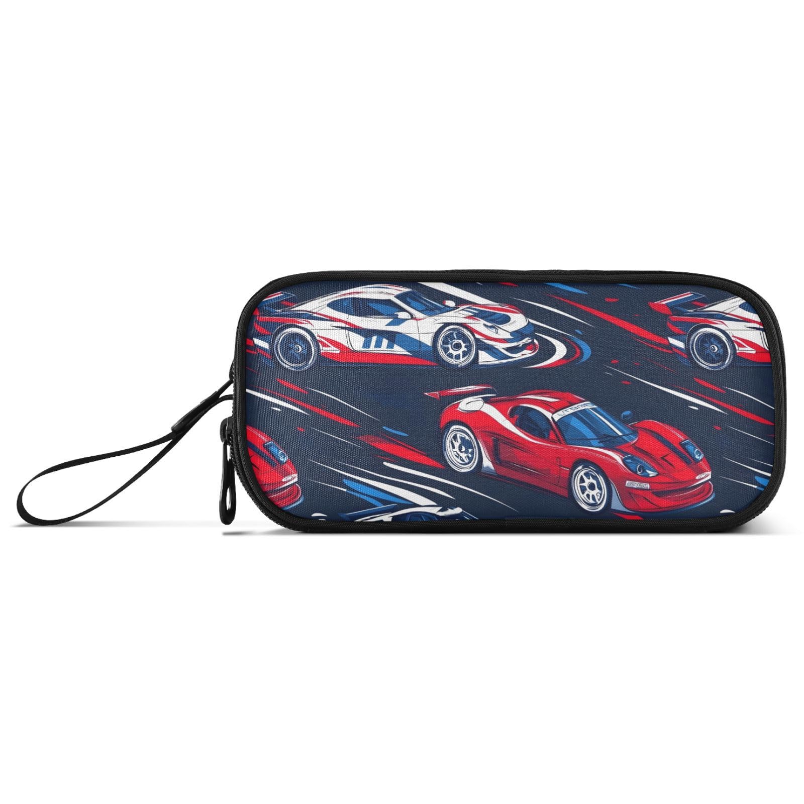 BOENLE Sports Racing Cars Pencil Case Box Boys Girls Large Pencil Pouch Zipper Compartments Big