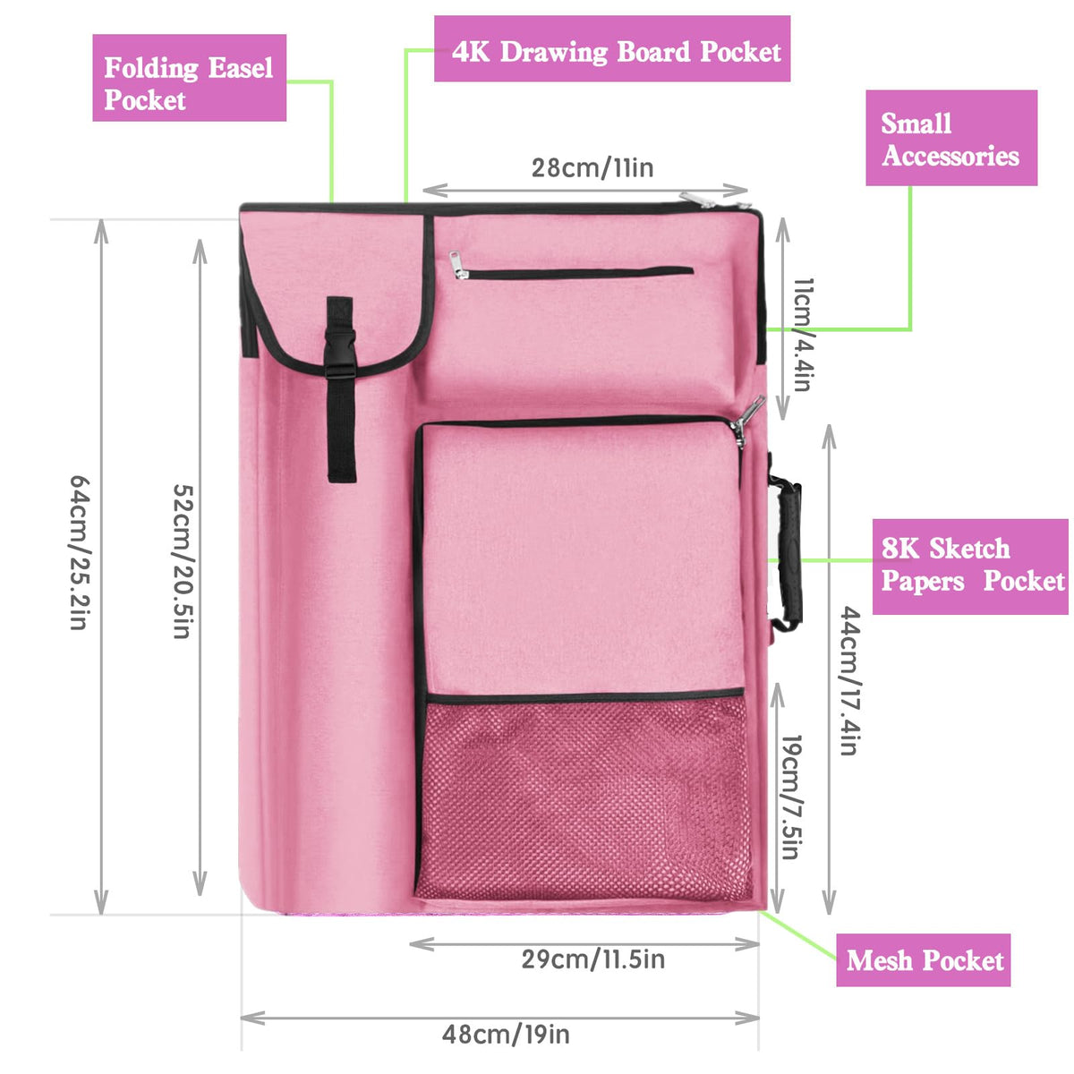 TreochtFUN Art Bags for Supplies Portfolio Case 19 X 25.5 in Large