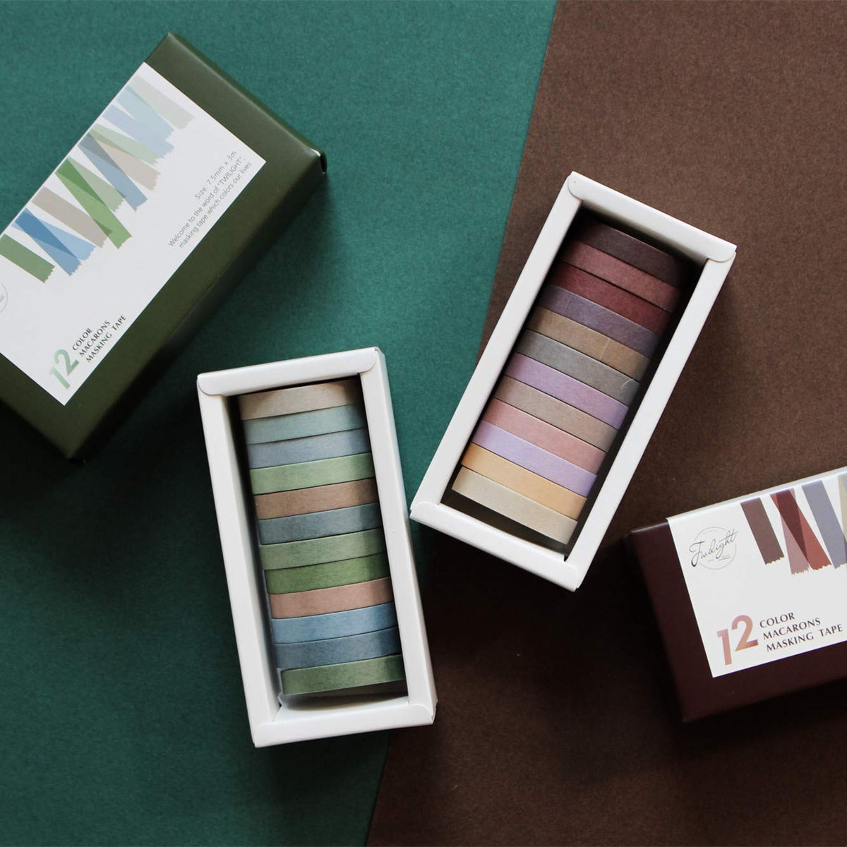 VIVIQUEN 24 Rolls Washi Tape Set Colored Masking Tape Pack Decorative Thin Tapes Children and Gifts