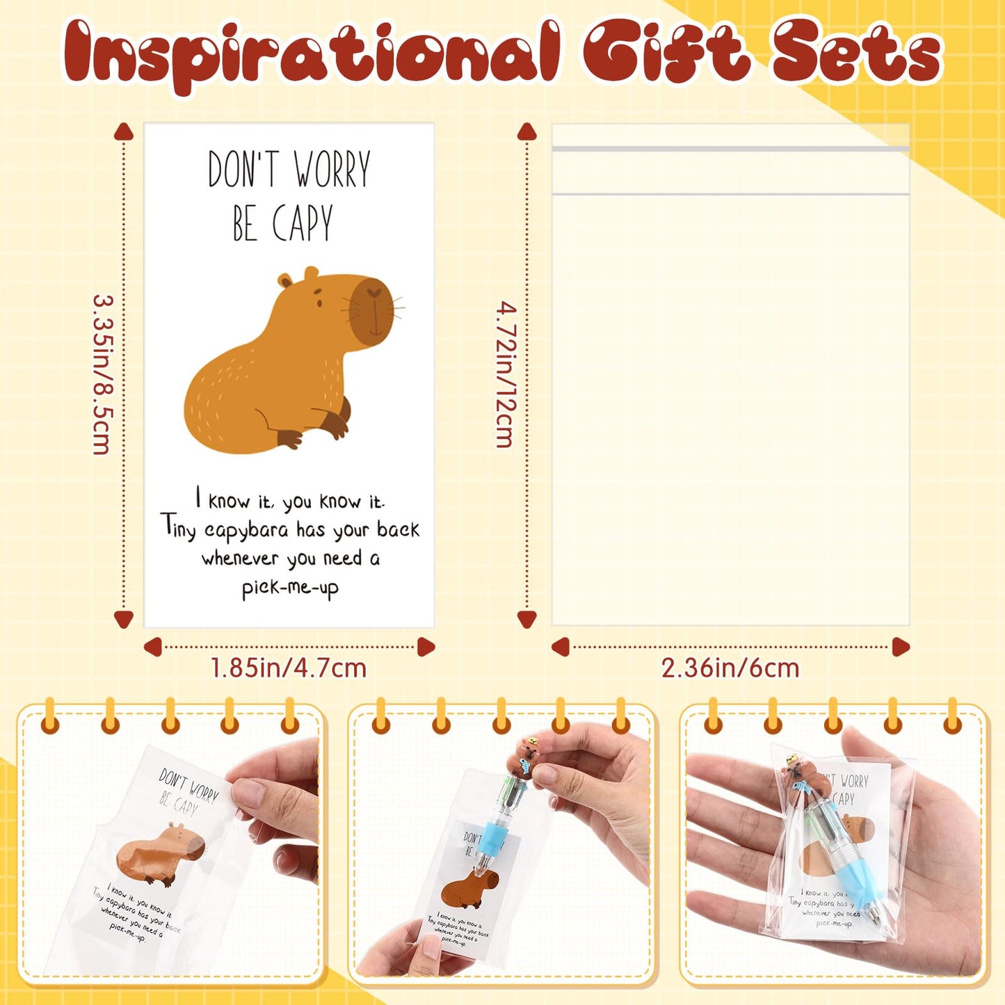 Sayglossy 36 Sets Capybara Pens Gift Bulk, 4-in-1 Multicolor Ballpoint Capybara Party Favor with