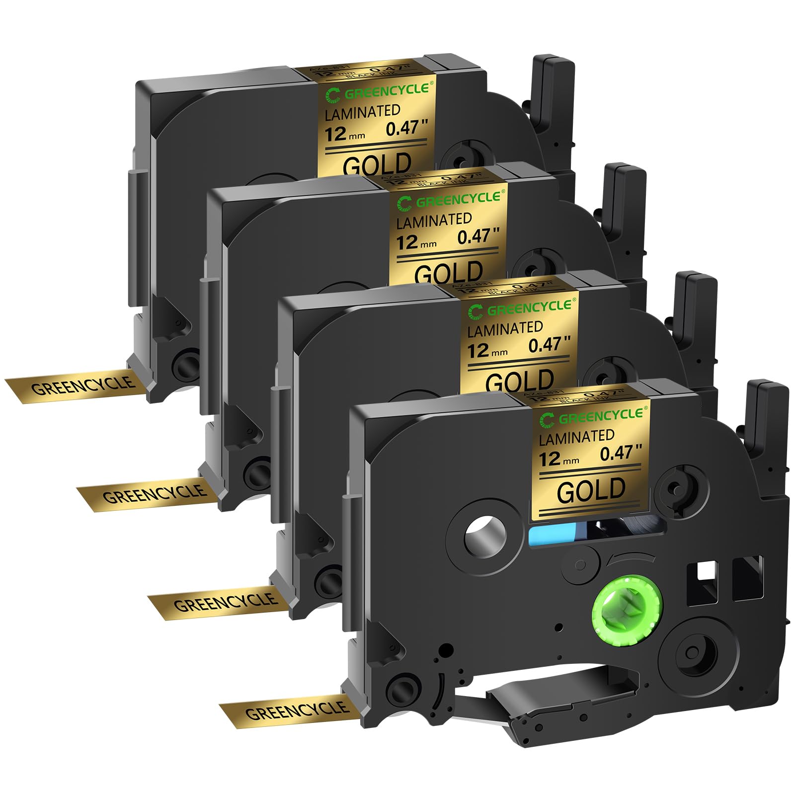 GREENCYCLE Compatible for Brother P-Touch TZe-831 TZ-831 Label Maker Tape 12mm 0.47 Laminated TZe