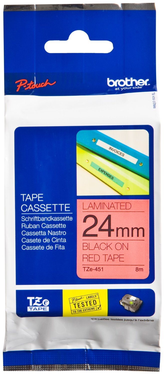 Brother TZe-451 24 mm (W) x 8 m (L) Labelling Tape Cassette Laminated Brother Genuine Supplies