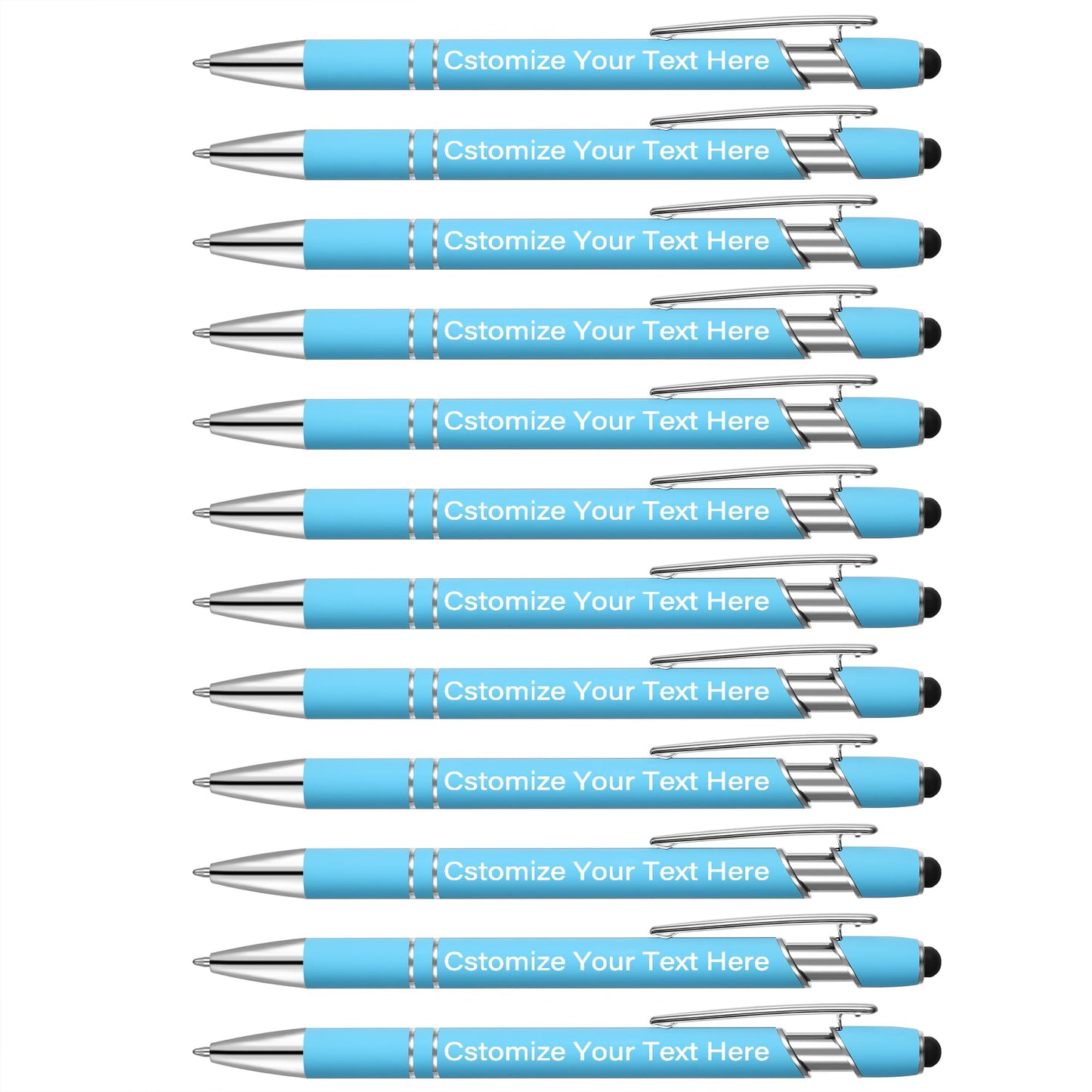Kingluu 36 Pcs Personalized Ballpoint Pens with Stylus,Smooth Writing,Black Ink Custom Pens with