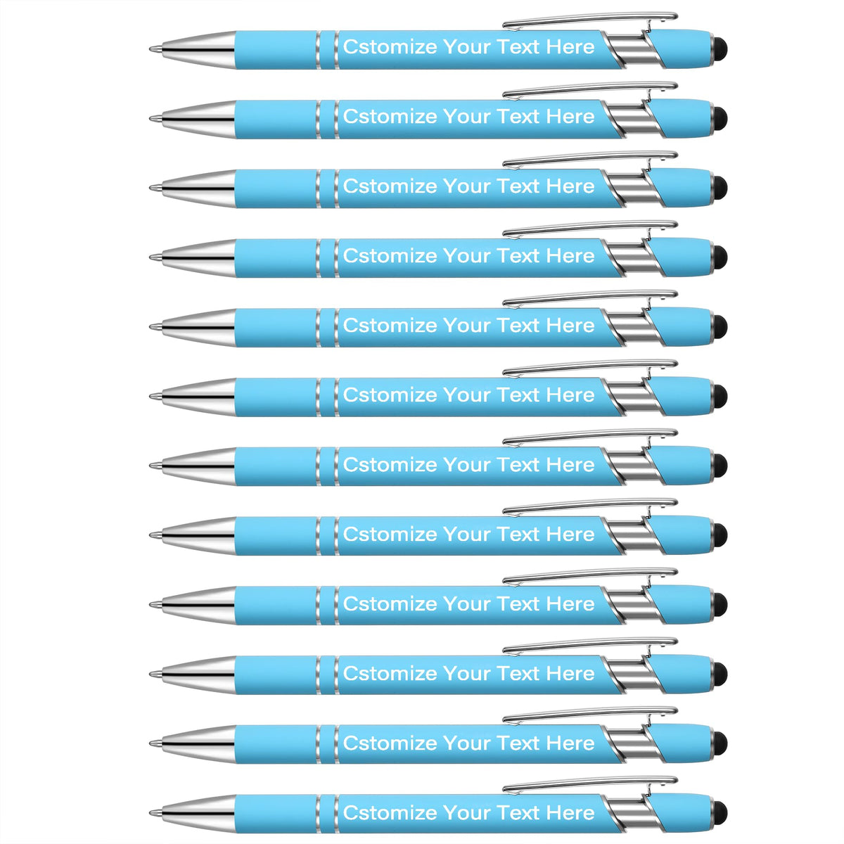 Kingluu 36 Pcs Personalized Ballpoint Pens with Stylus,Smooth Writing,Black Ink Custom Pens with