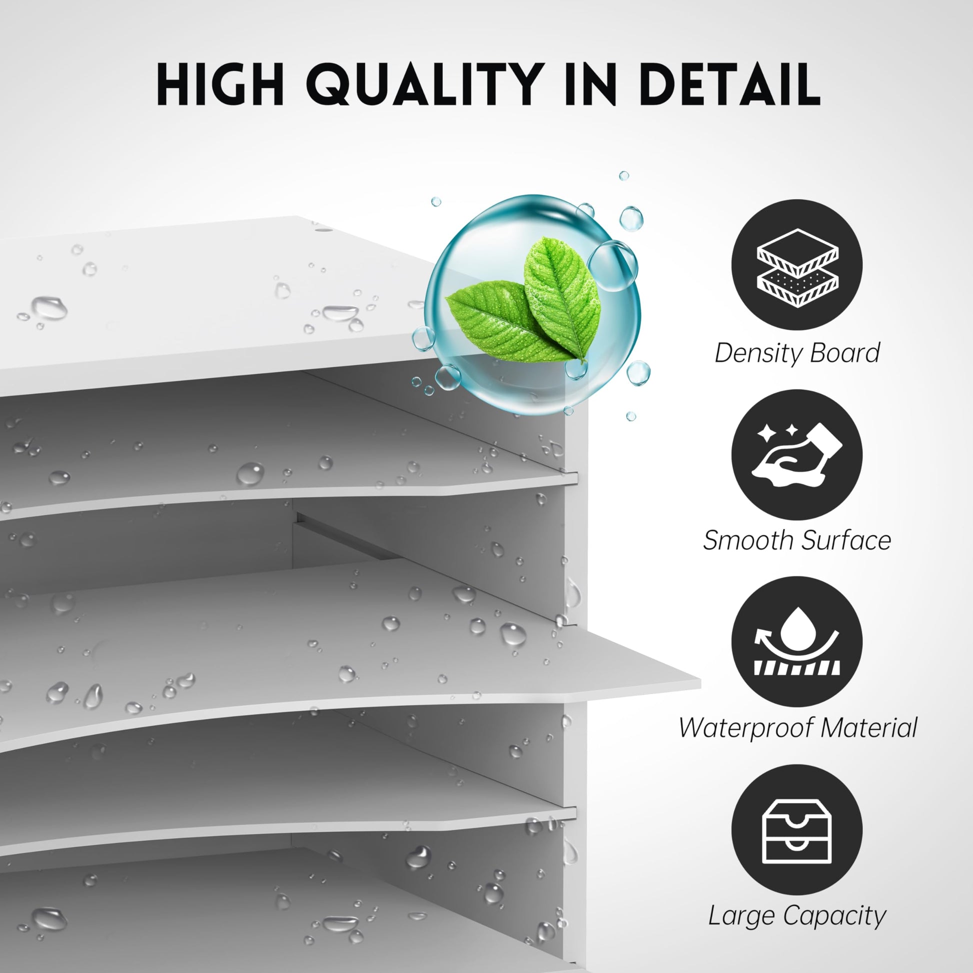 5 Tier Wood Desk Organizer, Mail Sorter and Paper Organizer for Desk, White