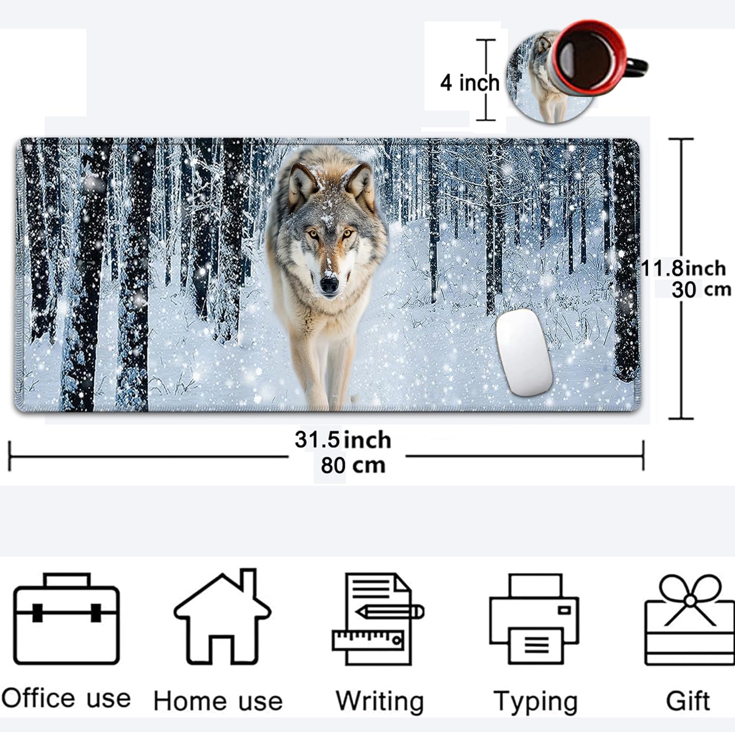 Large Mouse Pad, 31.5 x 11.8in Extended Gaming Mouse Pad with Stitched Edges, XXL Mousepad