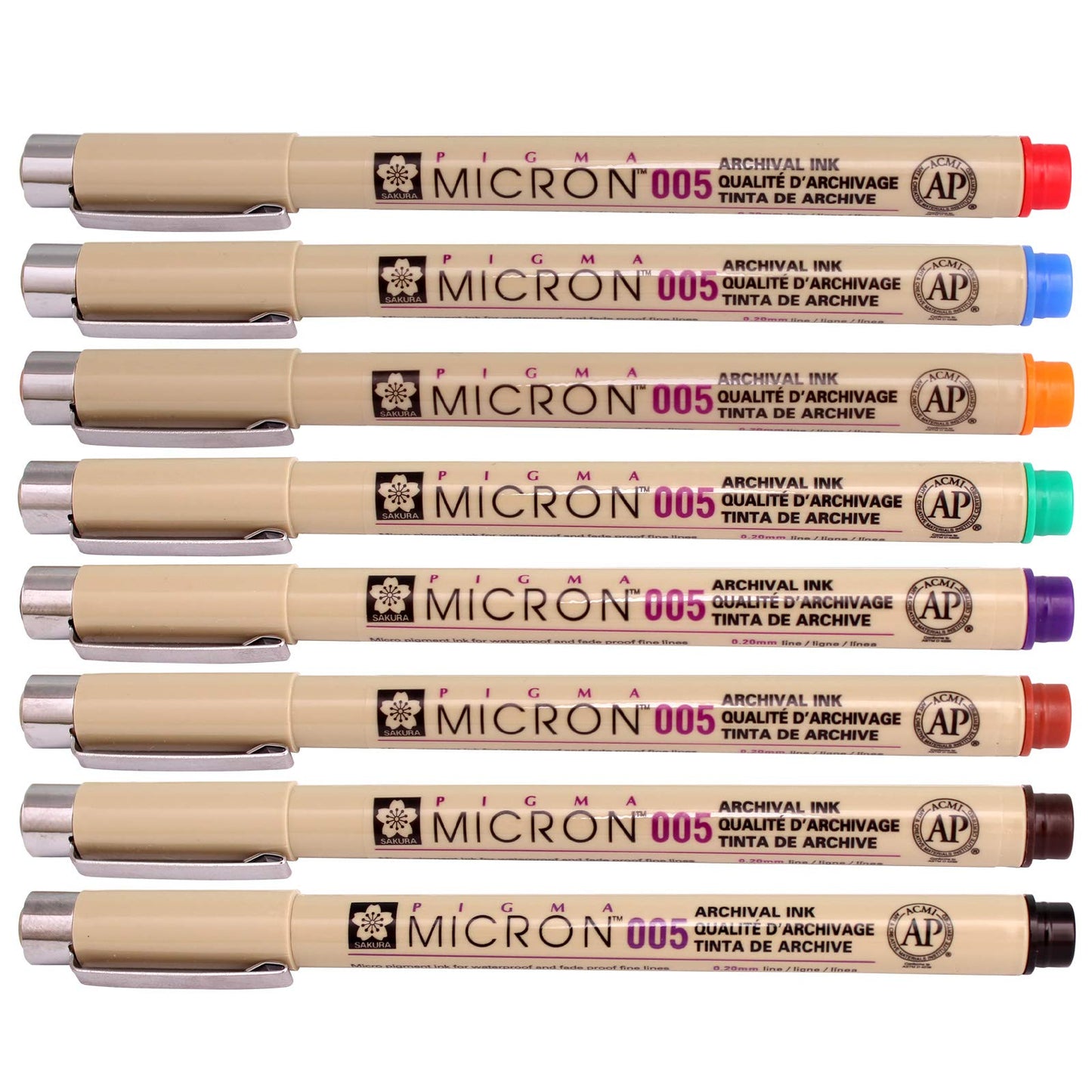 Sakura Pigma Micron Fineliners Pen High Light Soft Head Pen Manga Drawing- Assorted Color 8 Pens