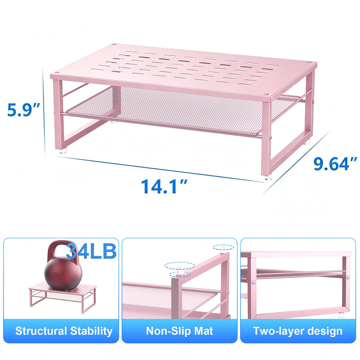 gianotter 2-Tier Metal Monitor Stand Riser