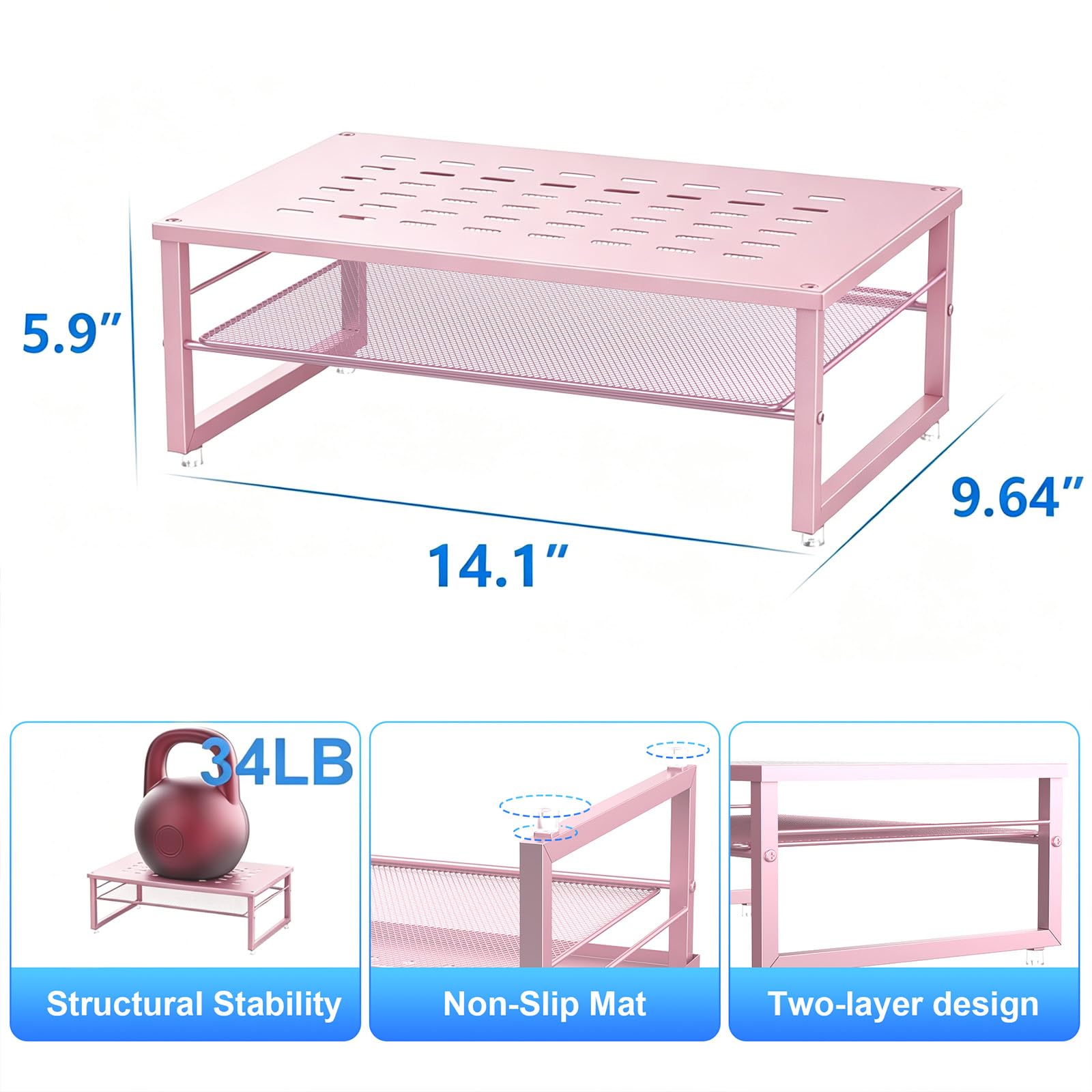 gianotter 2-Tier Metal Monitor Stand Riser