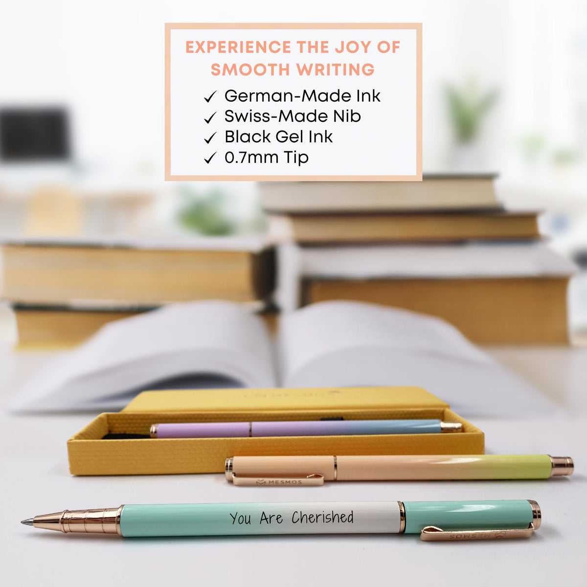 MESMOS 3pk 0.7mm Fine Tip Gel Ink Pen Set, Thank You Gifts for Women, Aesthetic Journaling Teacher
