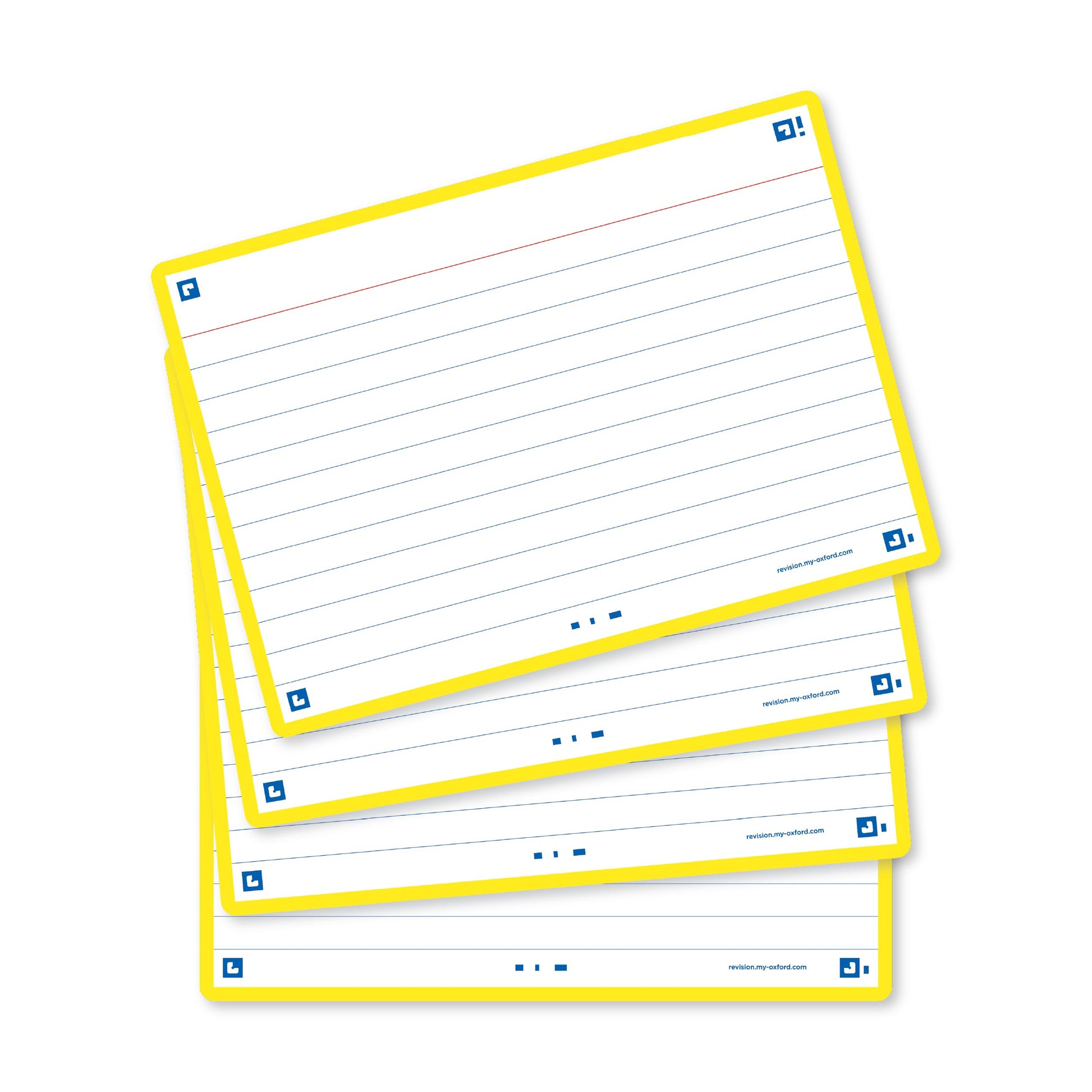 Flash Cards, Ruled with Yellow Frame, A6, Pack of 80