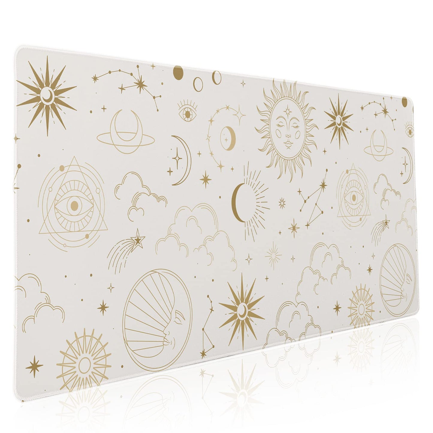 aportt Boho Chic Sun Moon Large Mouse Pad XXL Magic Mystical Galaxy Stars Clouds Extended Large