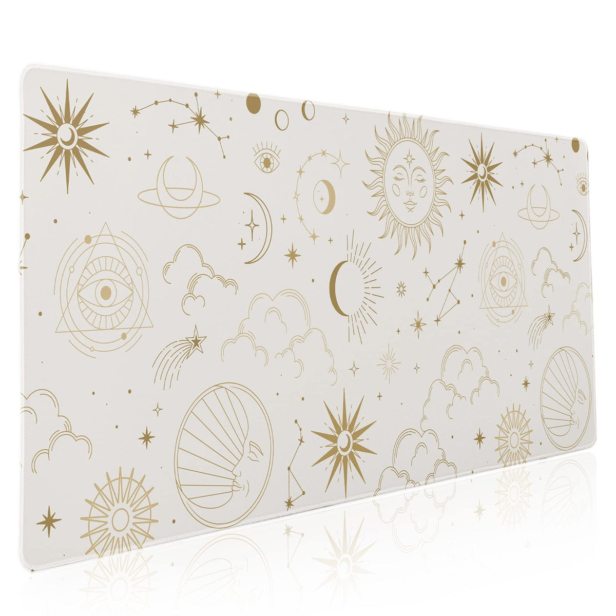 aportt Boho Chic Sun Moon Large Mouse Pad XXL Magic Mystical Galaxy Stars Clouds Extended Large
