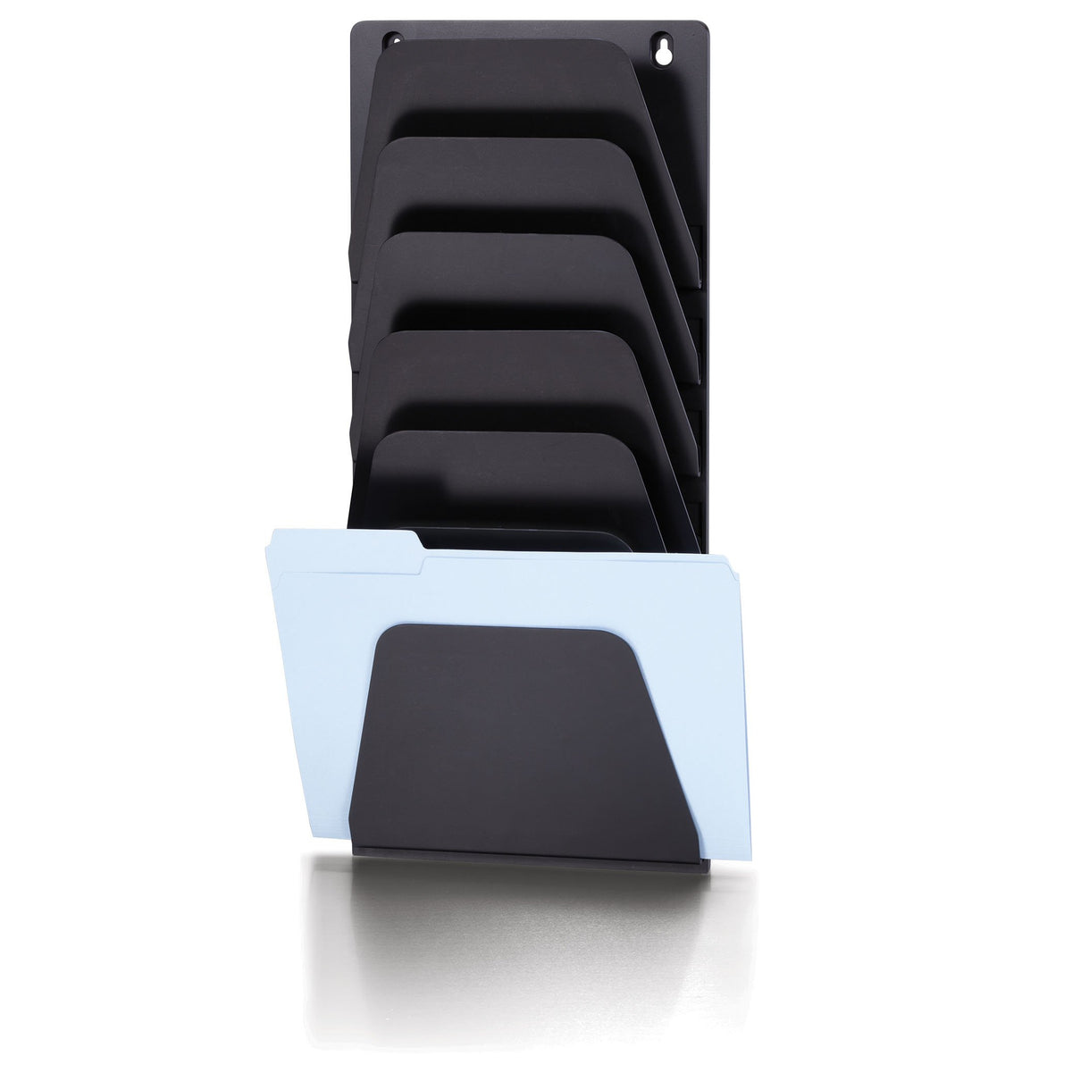 Officemate Wall File Holder, Letter/Legal, 7 Pockets, Black (21505)