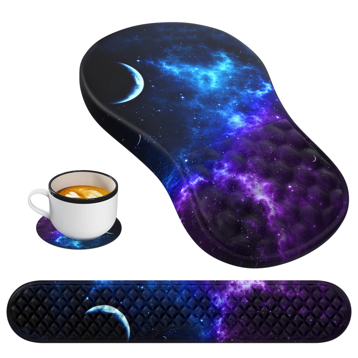 HAOCOO 3-Pcs Ergonomic Keyboard Wrist Rest Set with Mouse Pad