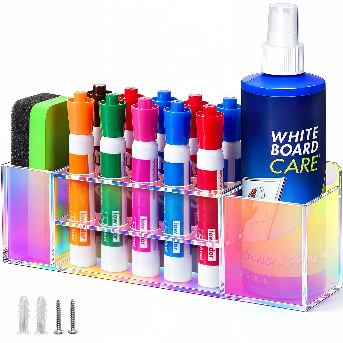 Banafich Wall Mounted Magnetic Dry Erase Marker Holder for White Board