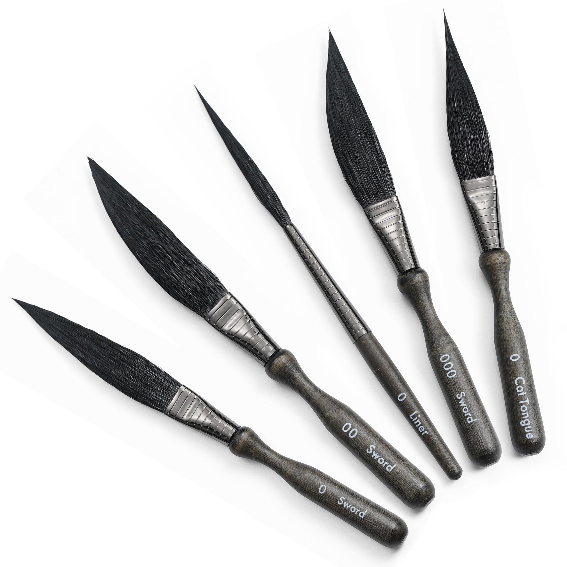 ARTIFY 5-Piece Pinstriping Brush Set, Mixed Squirrel & Goat Hair, Professional Detail Script Liner