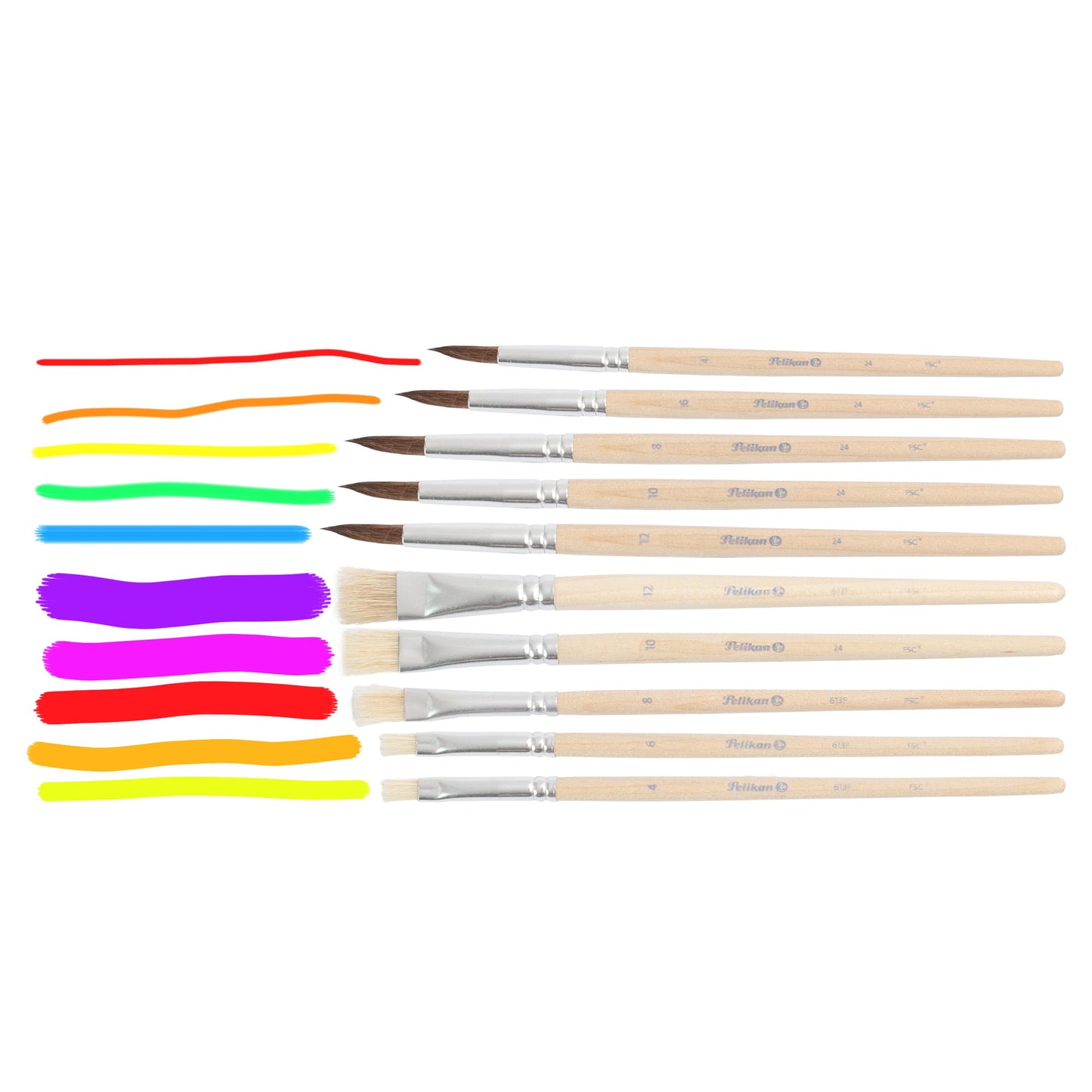 Pelikan 700405 Pinsel Starter-Set mit 5 Haar- und 5 Borstenpinseln