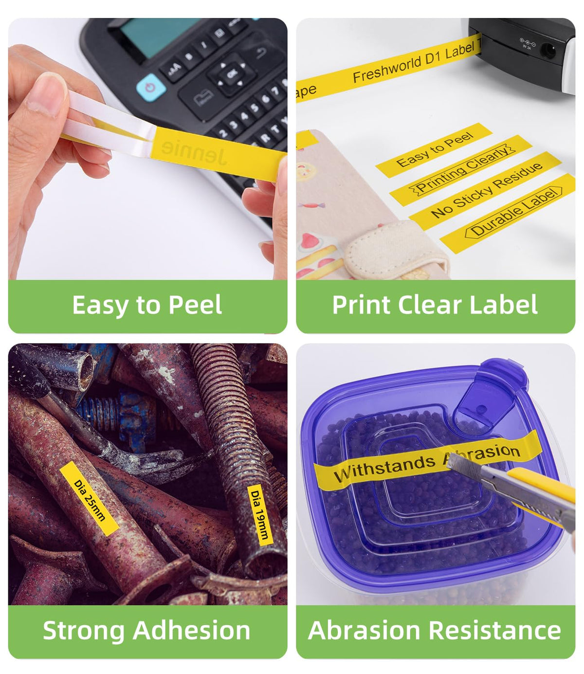 6-Pack Replace for DYMO Label Maker Refills D1 1/2 Inch x 23Ft Yellow 45018