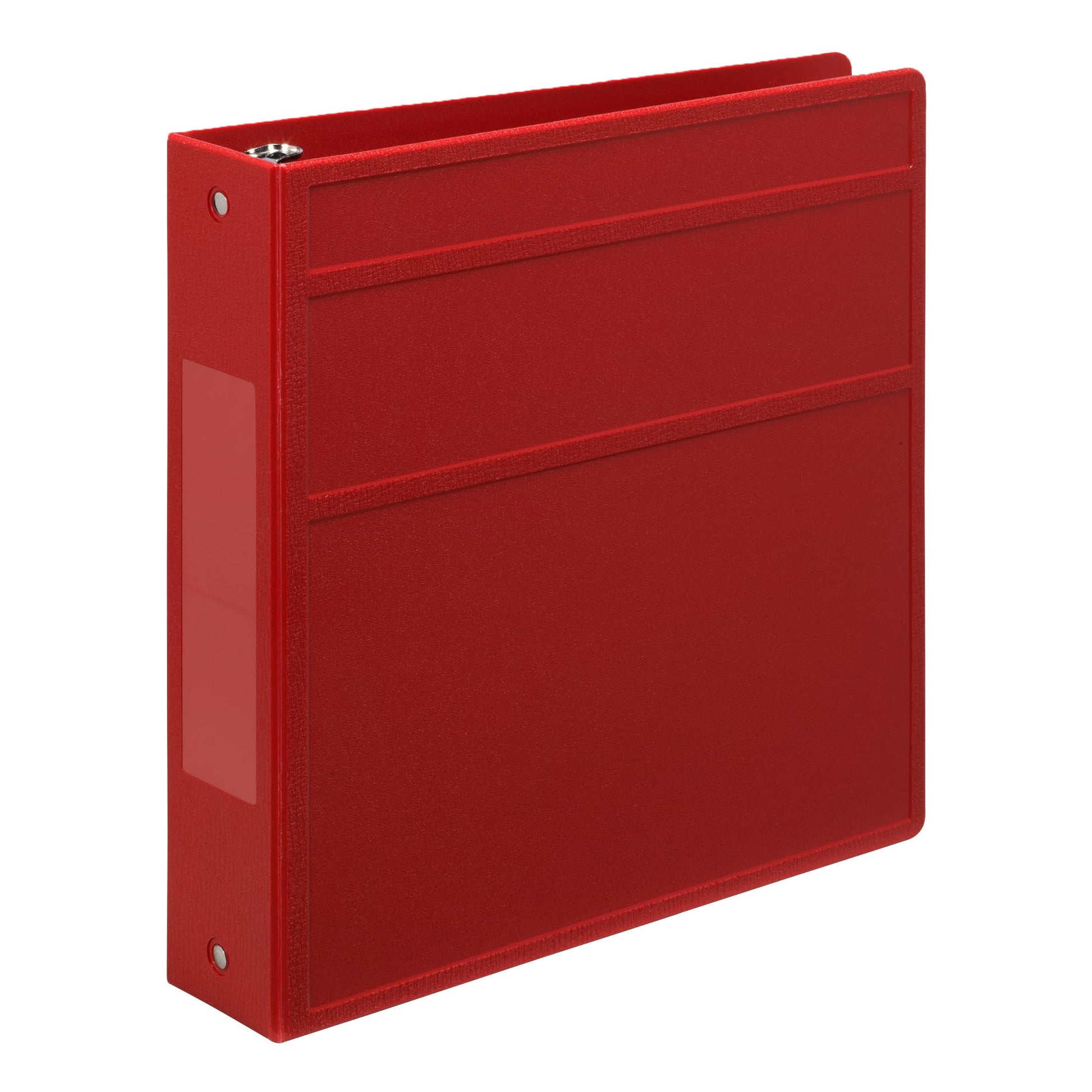 Carstens 2-Inch Heavy Duty 3-Ring Binder - Side Opening, Brick Red, Durable Plastic, Precision
