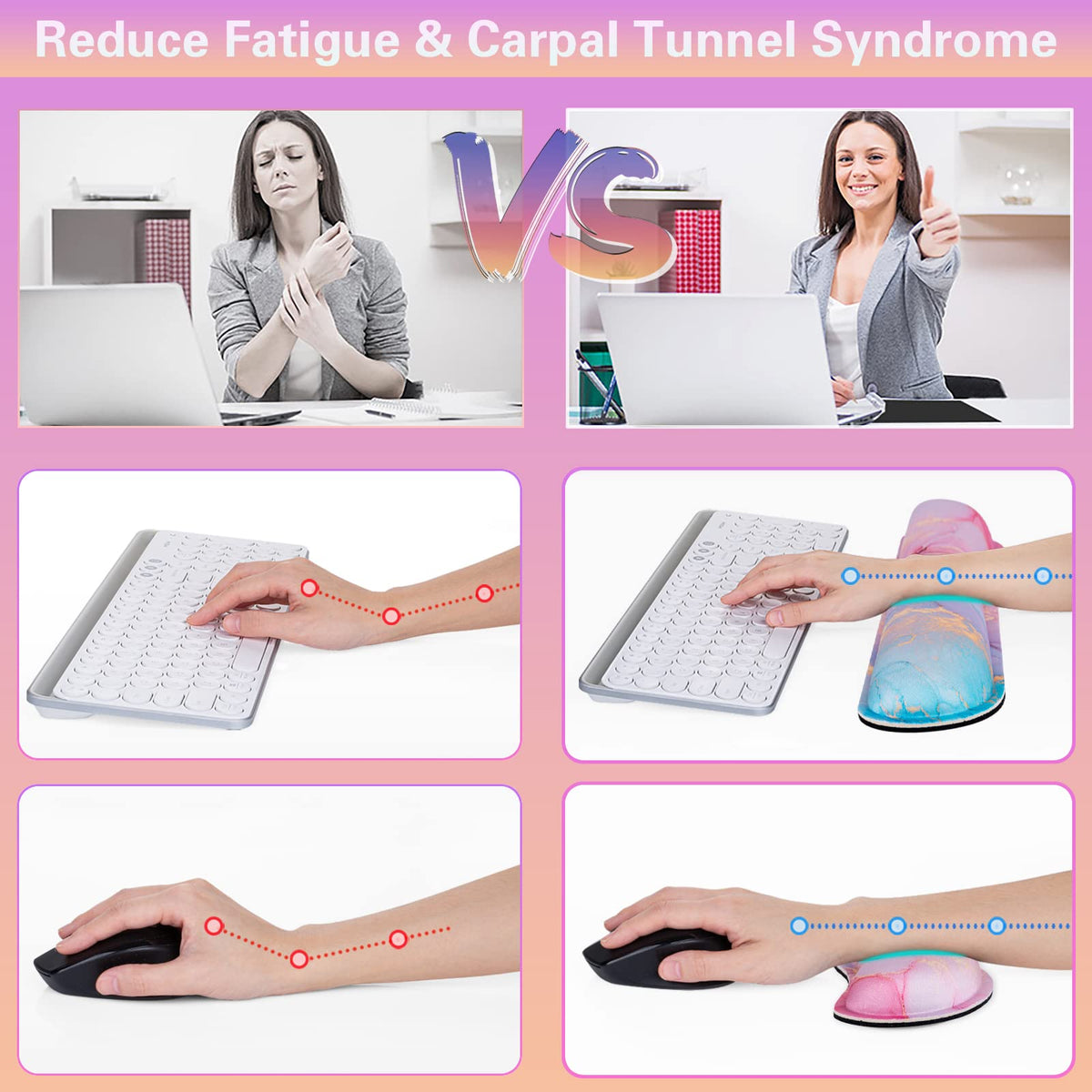Canjoy Desk Mat with Keyboard and Mouse, Desk Pad with Wrist Rest Support