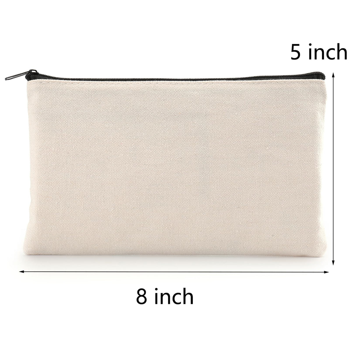 yarlung 32 Pack Canvas Zipper Pouch, 8x5 Inches Blank DIY Craft Pen Pencil Case Multipurpose Makeup