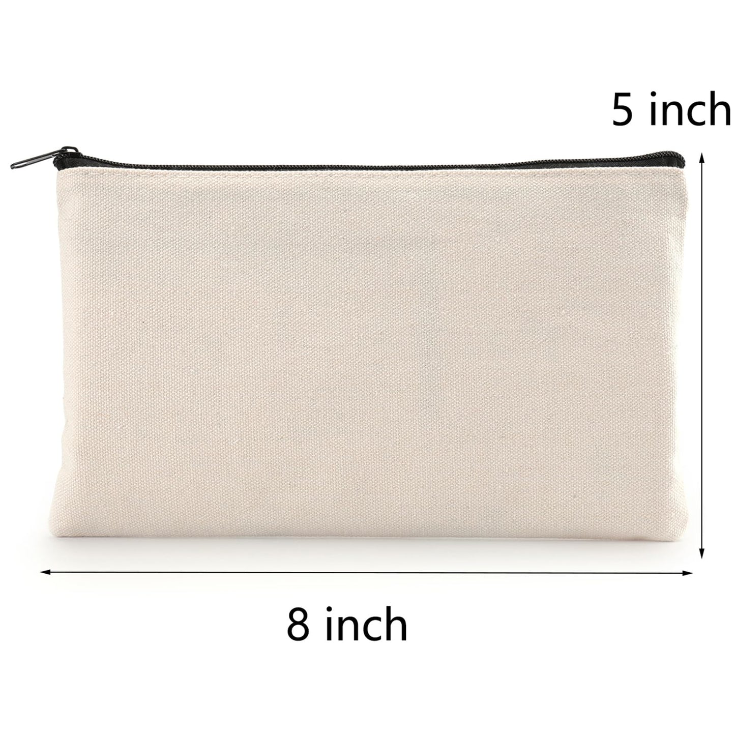 yarlung 30 Pack 8x5 Inches Canvas Zipper Pouch, Blank DIY Craft Pen Pencil Case Multipurpose Makeup