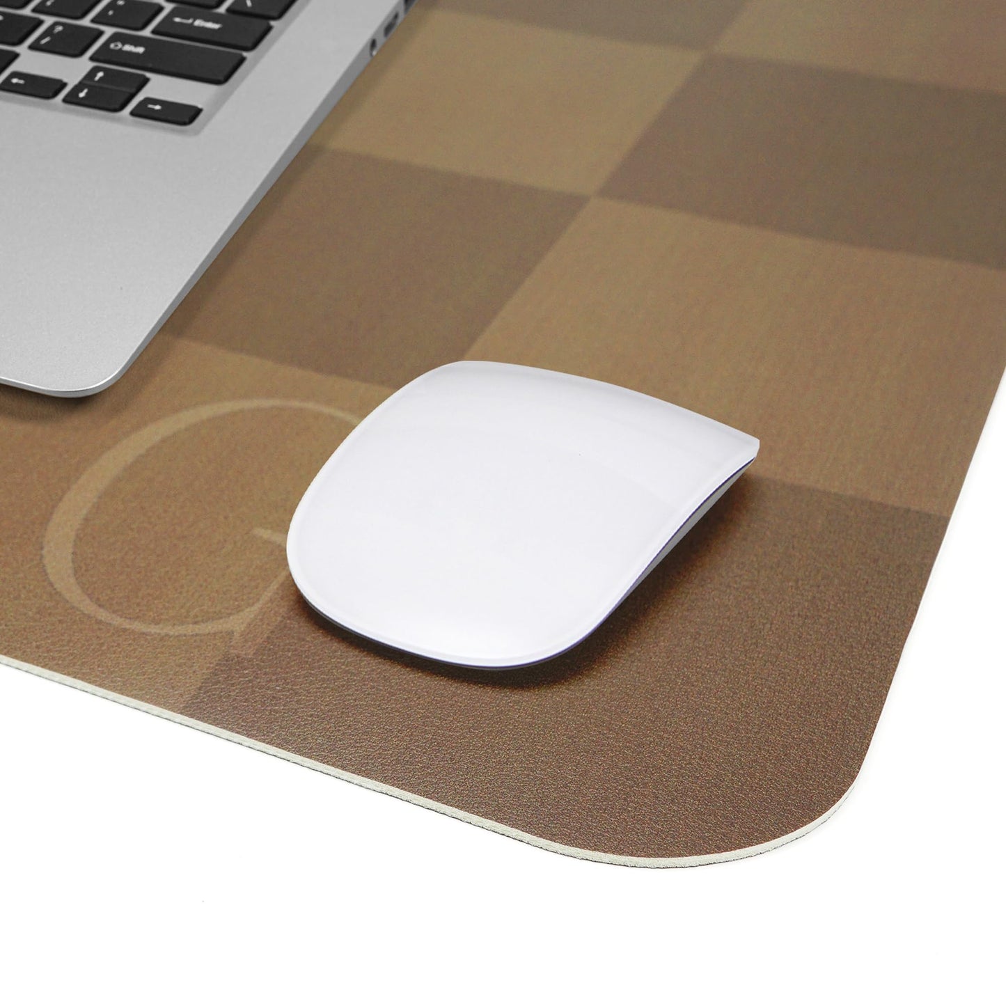 AFIING Brown Checkered Desk Pad 31.5" x 12"