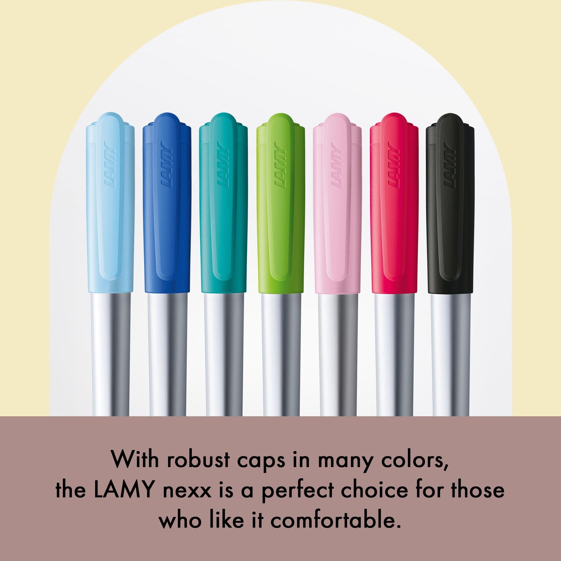 LAMY nexx crimson – Fountain Pen with slip-proof grip & polished steel nib in size A - triangular