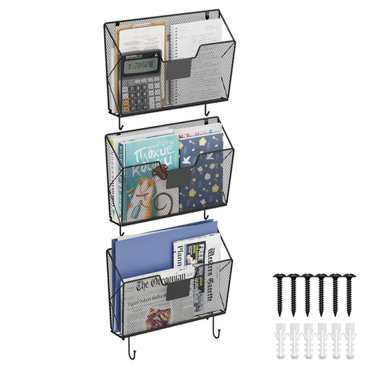 OYEAL Hanging Wall File Organizer, Mesh File Folder Holder for Home Offic