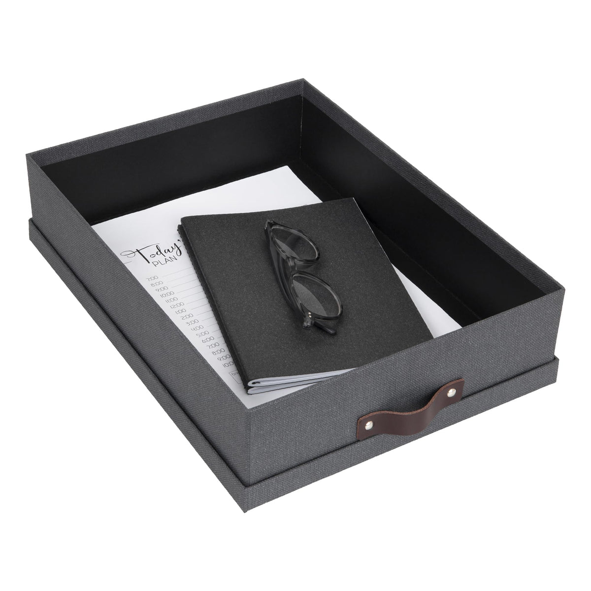 Bigso Oskar Canvas Fiberboard Document Letter Box for Important Paperwork A4 or Letter Size