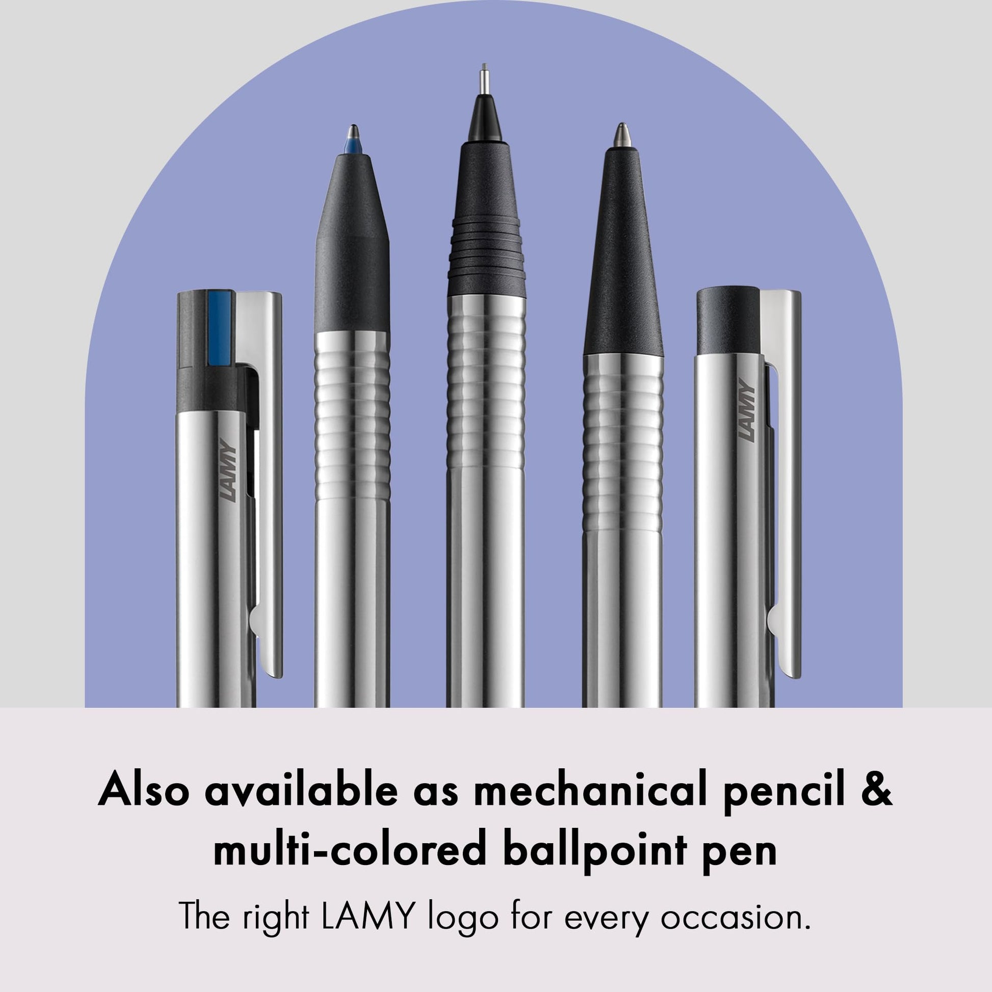 Lamy logo matt black - Ballpoint Pen in an elegant & robust stainless steel case - line width M