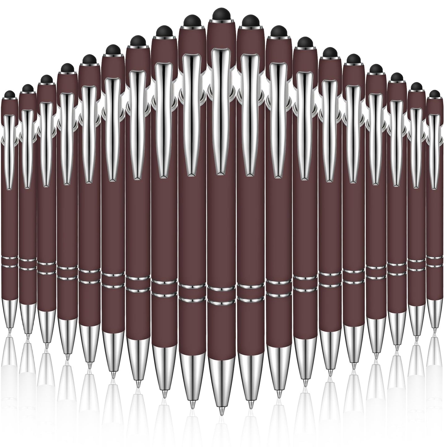Zonon 38 Pieces Rubberized Ballpoint Pen with Stylus Tip Stylish Metal Pen Capacitive Stylus with