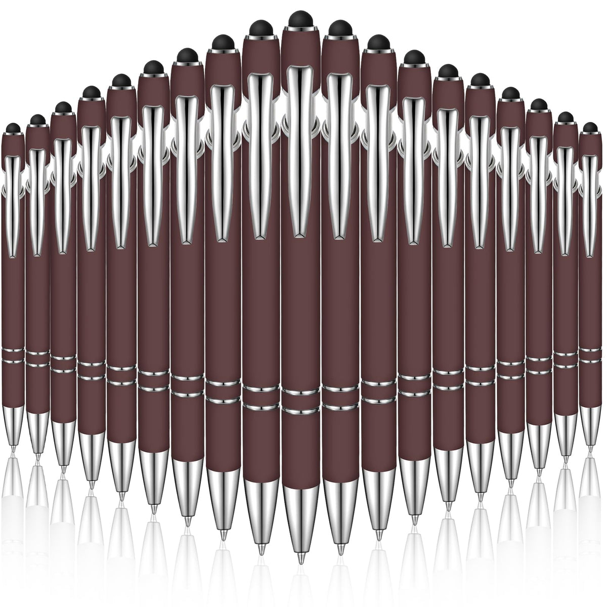 Zonon 38 Pieces Rubberized Ballpoint Pen with Stylus Tip Stylish Metal Pen Capacitive Stylus with