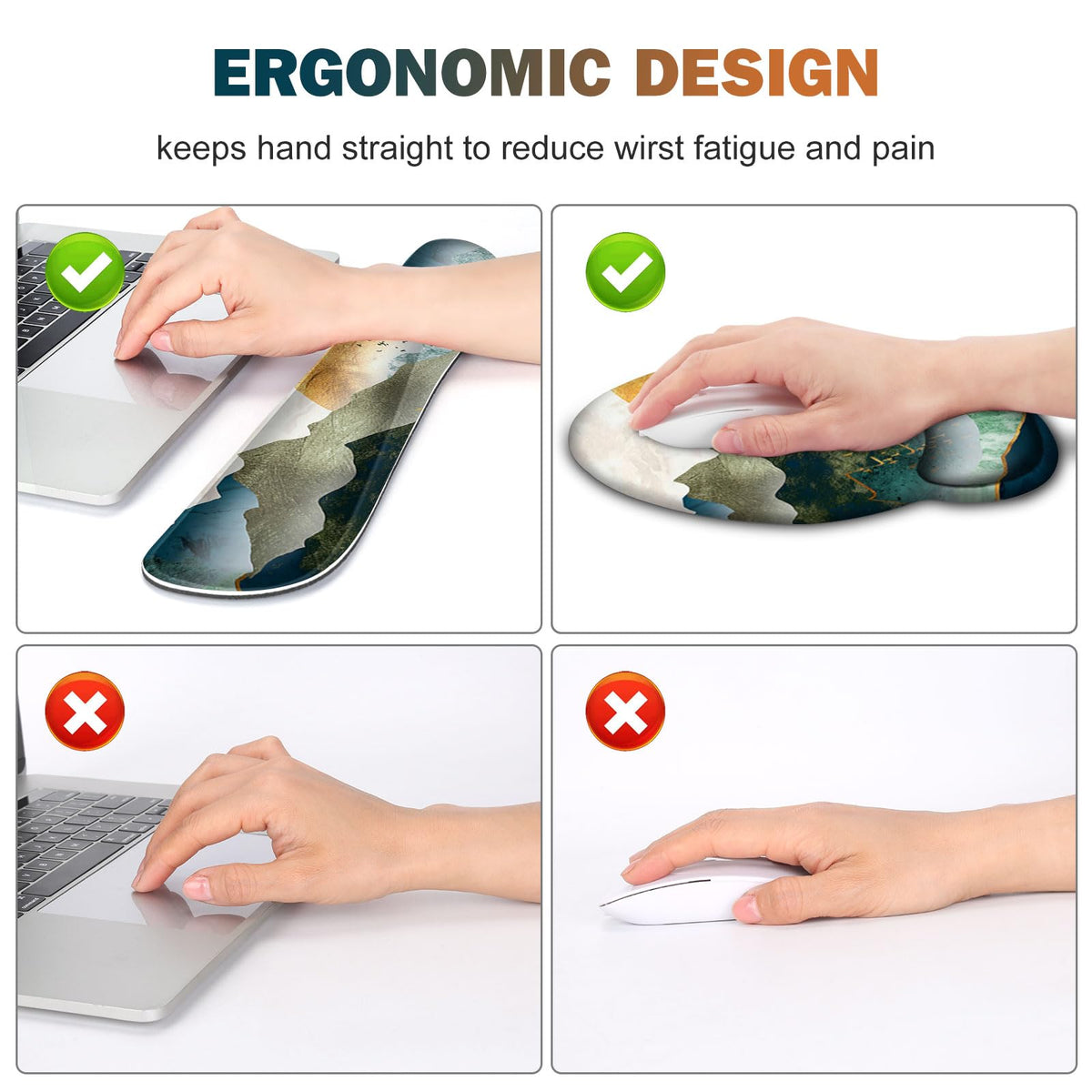 Gaming Mouse Pad, Large Desk Mat, Cute Desk Pad Protector, 4in1 XXL Mousepad +Keyboard Wrist
