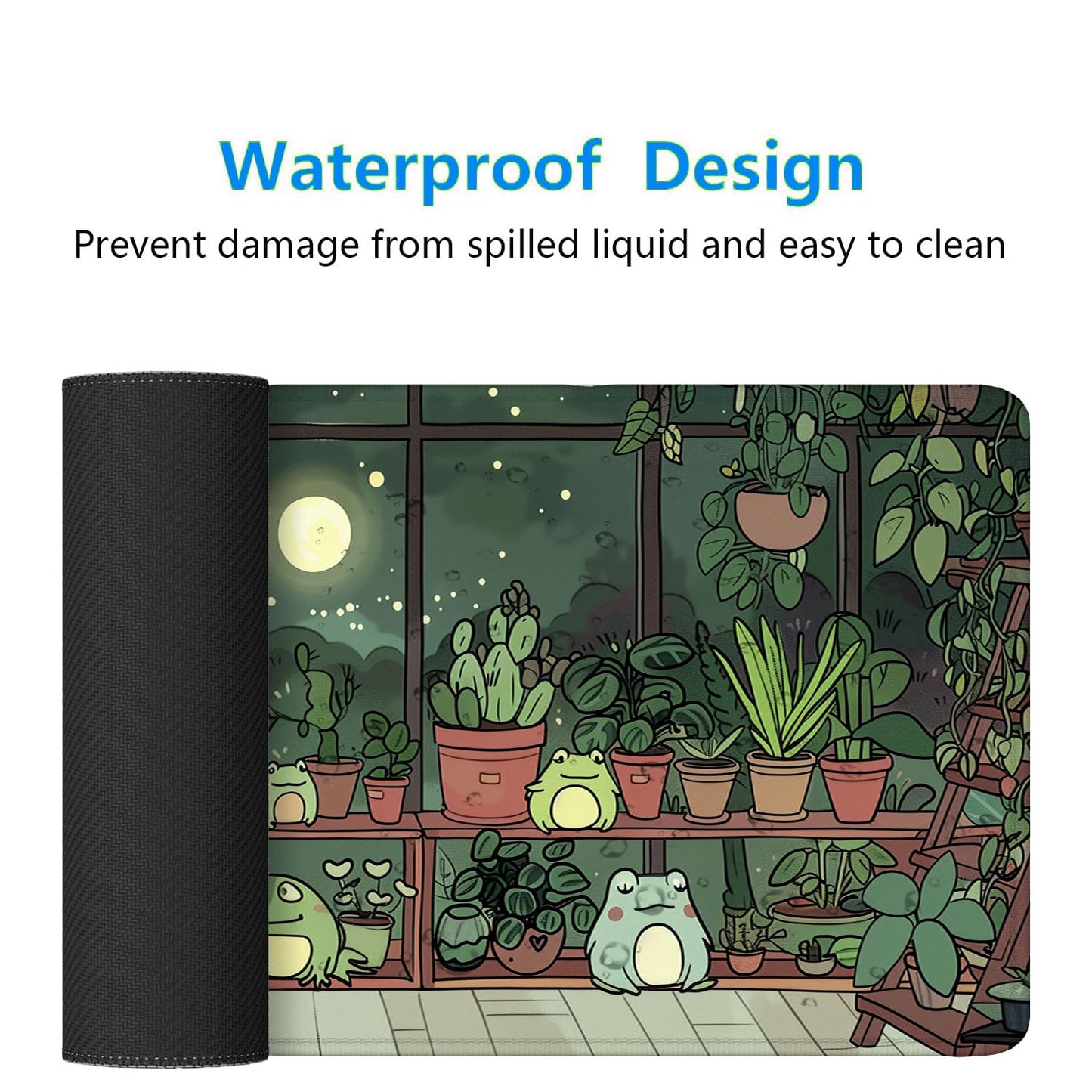 Cute Frog Desk Mat Gaming Mouse Pad Cartoon Kawaii Green Potted Mousepad XL Large Gaming Mouse Pad
