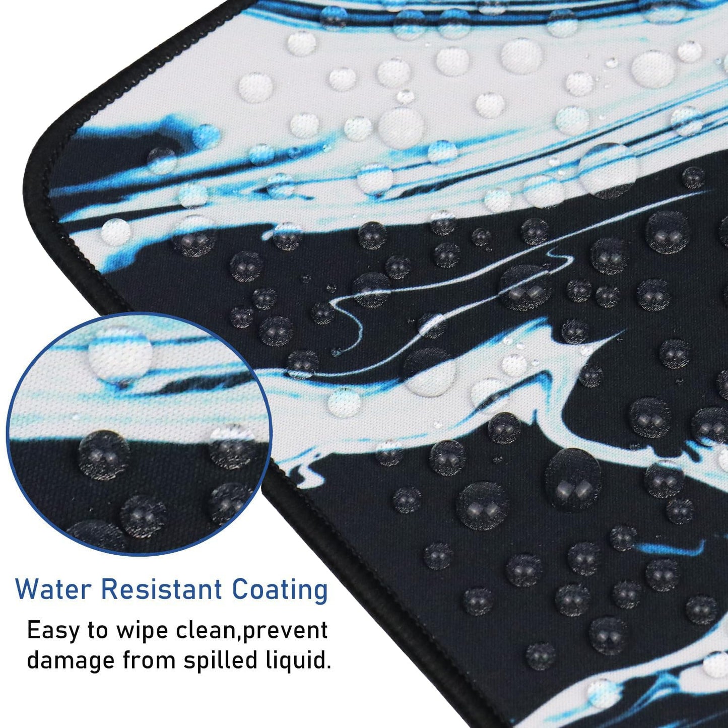 Gaming Mouse Pad with Stitched Edges, Non-Slip Natural Rubber Base