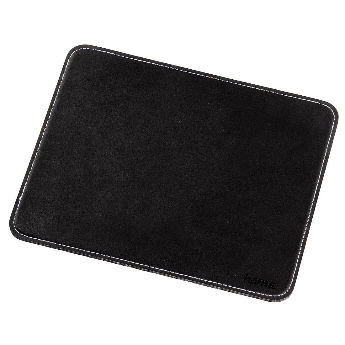 Hama | Leather Look Mouse Pad with White Stitching| Non Slip | Black