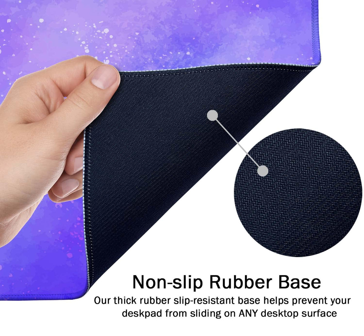 SSOIU Cute Purple Pastel Sky Desk Mat, Extra Large Desk Mat, Desk Mousepad Extended Large Non-Slip