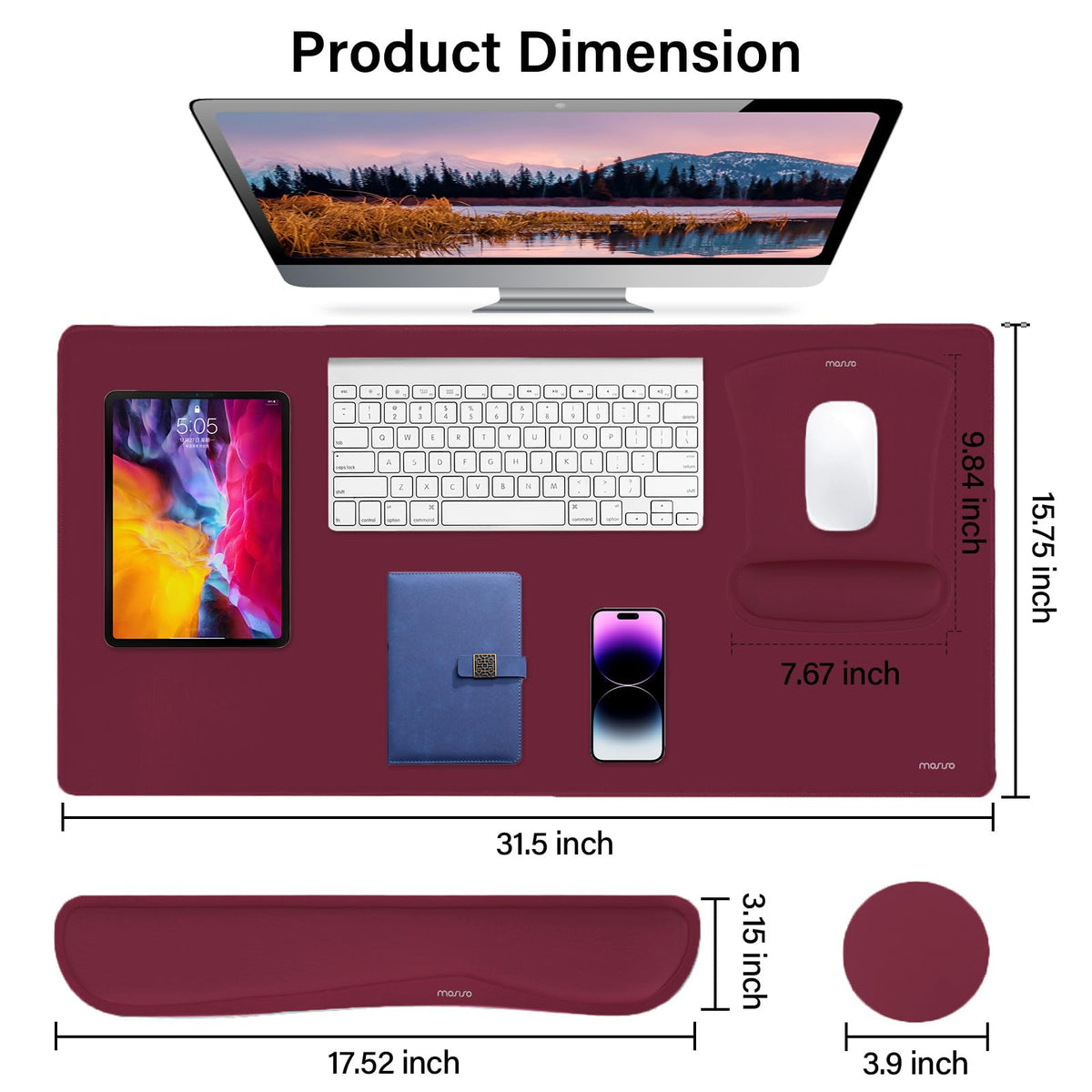 MOSISO Keyboard Mouse Pad Set, Large Gaming Mousepad&Keyboard Wrist Rest