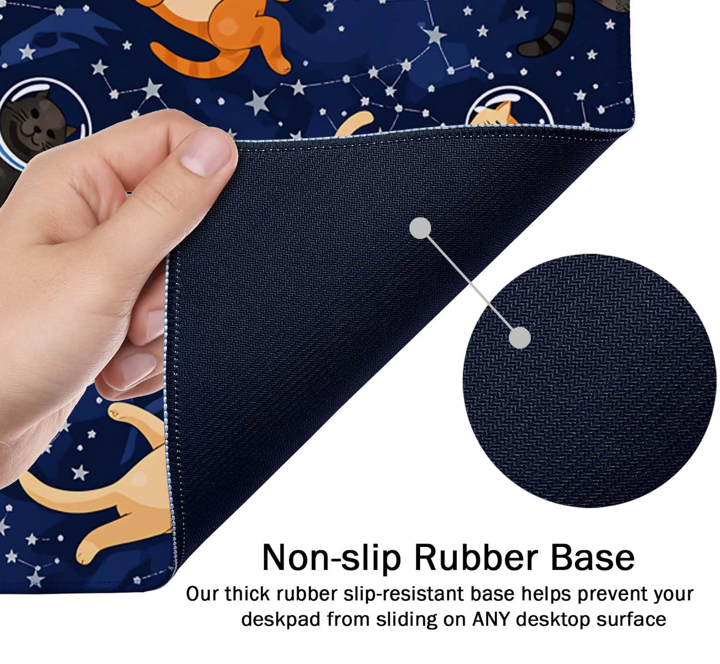 SSOIU Cute Cats & Constellations Desk Mat - Extra Large, XXL Gaming Mouse Pad, 35.5" x 15.7"