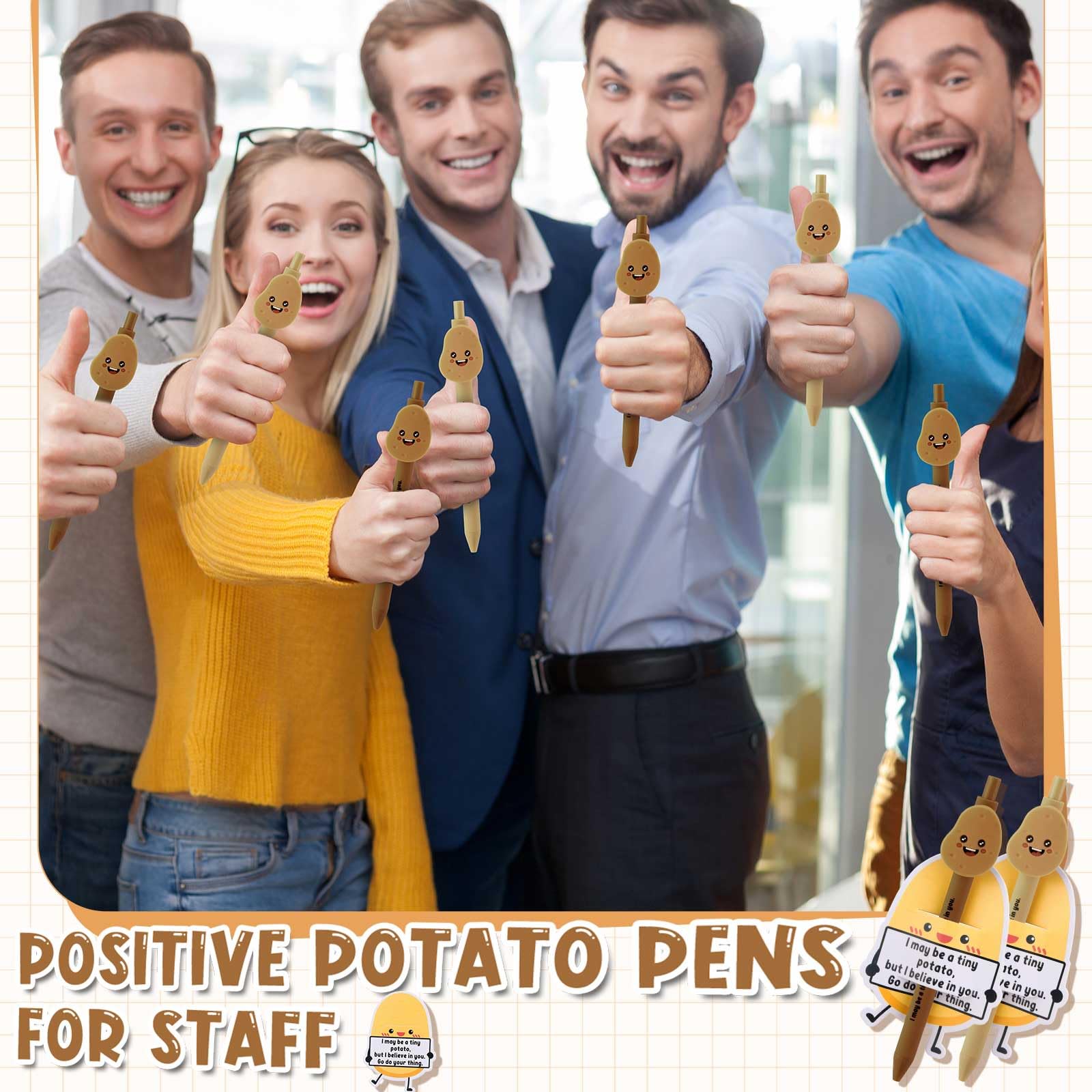 MotiMind 40 Sets Potato Pen for Coworkers Bulk Employee Appreciation Gifts Funny Emotional Bulk
