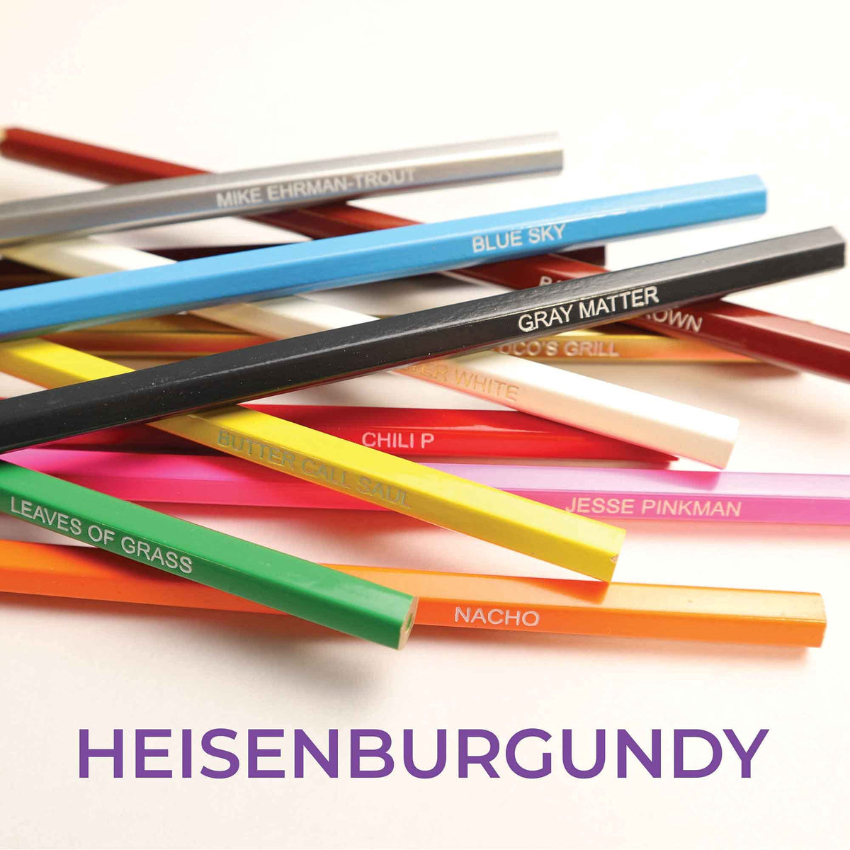 Pun Labs Breaking Bad Colors Colored Pencils - 12 Breaking Bad-Inspired Parody Pencil Set with