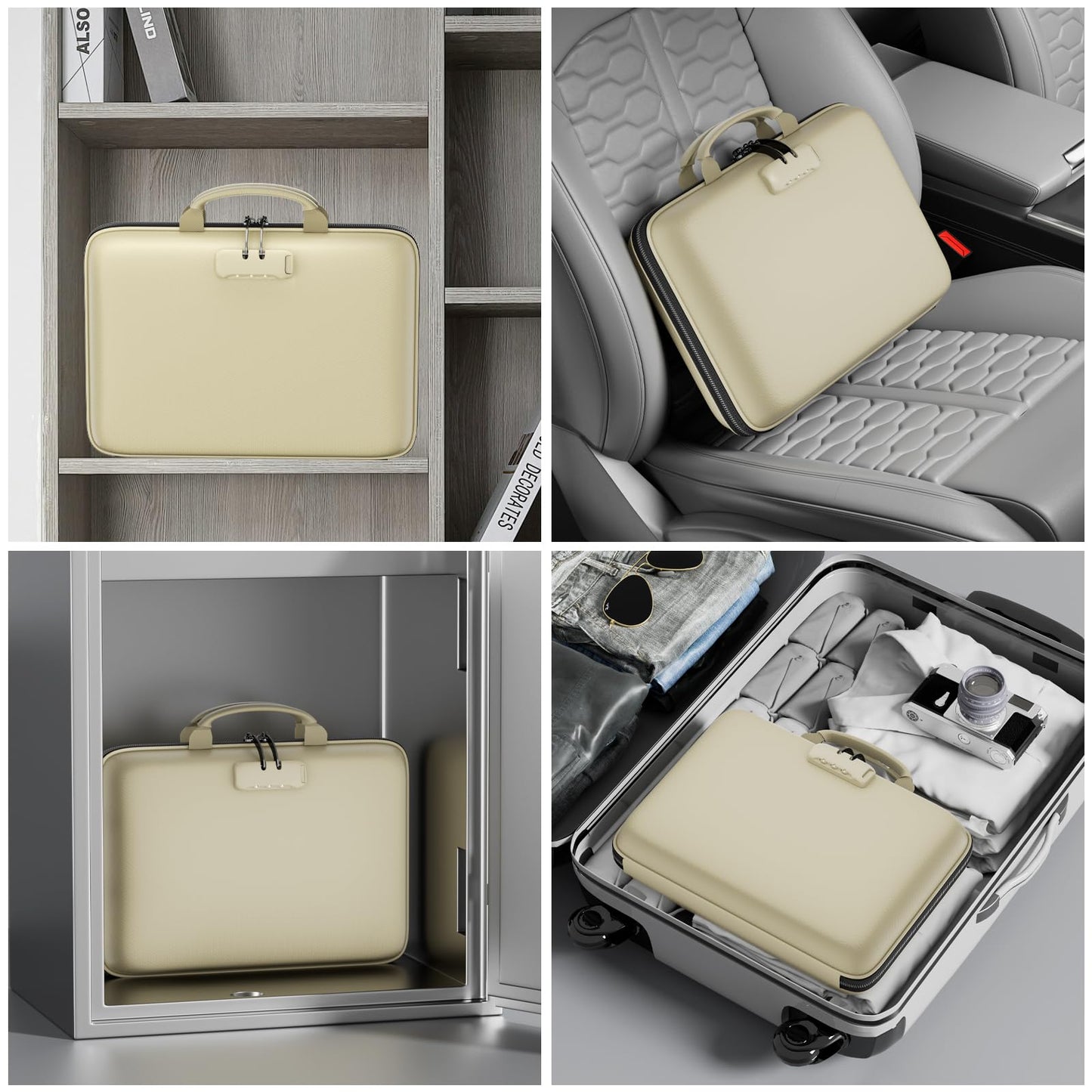 DocSafe Fireproof File Organizer with Lock, Hard-Shell Case Fireproof Document Box with 13 Pocket