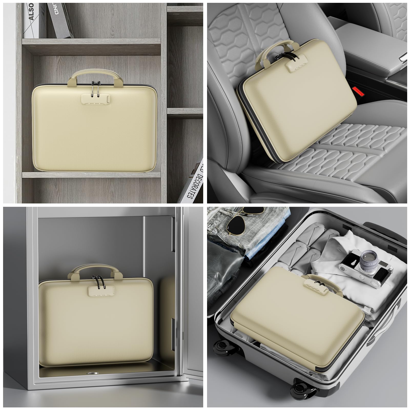 DocSafe Fireproof File Organizer with Lock, Hard-Shell Case Fireproof Document Box with 13 Pocket